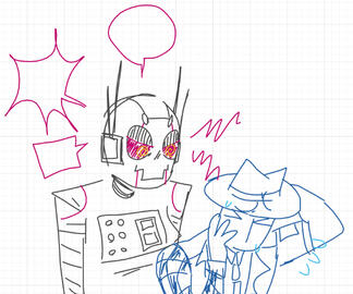 by double2dink on Bsky, OCs Included: Jadebot